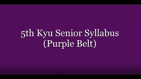 5th Kyu Senior