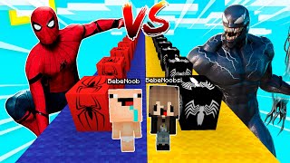 DESAFIO DE LUCKY BLOCK de SPIDERMAN VS VENOM 😱😂 BEBE NOOB Y BEBE NOOBSI EN MINECRAFT