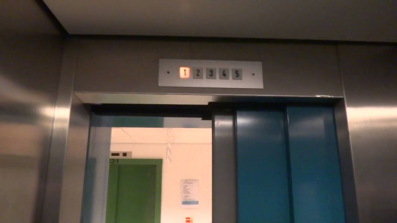 AWESOME! old KONE traction elevator @ Sandviken Hospital, Sandviken, Sweden.