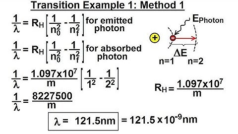 Physics - Ch 66.5 Quantum Mechanics: The Hydrogen Atom (11 of 78) Transition Ex. 1 Method 1