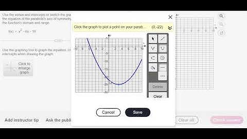 Graphing Quadratic Functions in MyLab