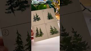 Four different strokes for trees #art #watercolor #watercolortutorial #artists #shorts #arttips #tip