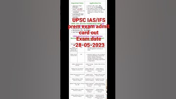 UPSC 2023 IAS/IFS prem exam admit card out#upscias#upscifs#upscexam#upsc2023#shorts#short