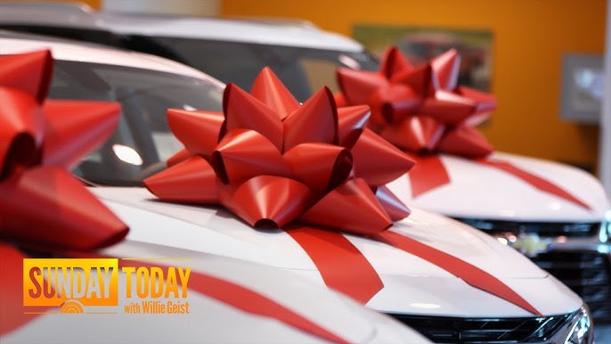 Big Red Car Bow 30In Large Giant Bow for Car, Birthday Gift Bow