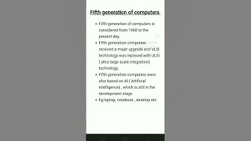 fifth generation of computers (characteristics, advantages and disadvantages)