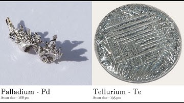 Palladium - Pd vs Tellurium - Te Comparing Element attributes Atoms