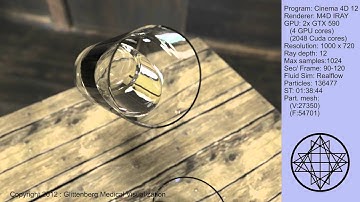 Glass of Water/Cinema 4D/Iray/Realflow