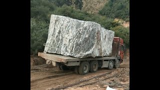 100 tones huge stone on 8x4, Win compilation【E5】 of extremely loaded  trucks