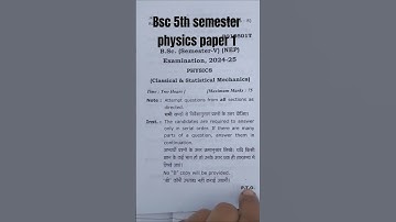 bsc 5th semester physics paper 1 || bsc 5th semester classical and statistical mechanics