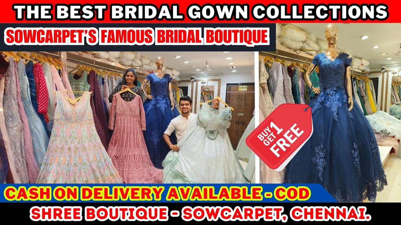Low Cost White Wedding Gown - Best Bridal Dresses in Chennai - MissMad Bridal  Gowns - YouTube