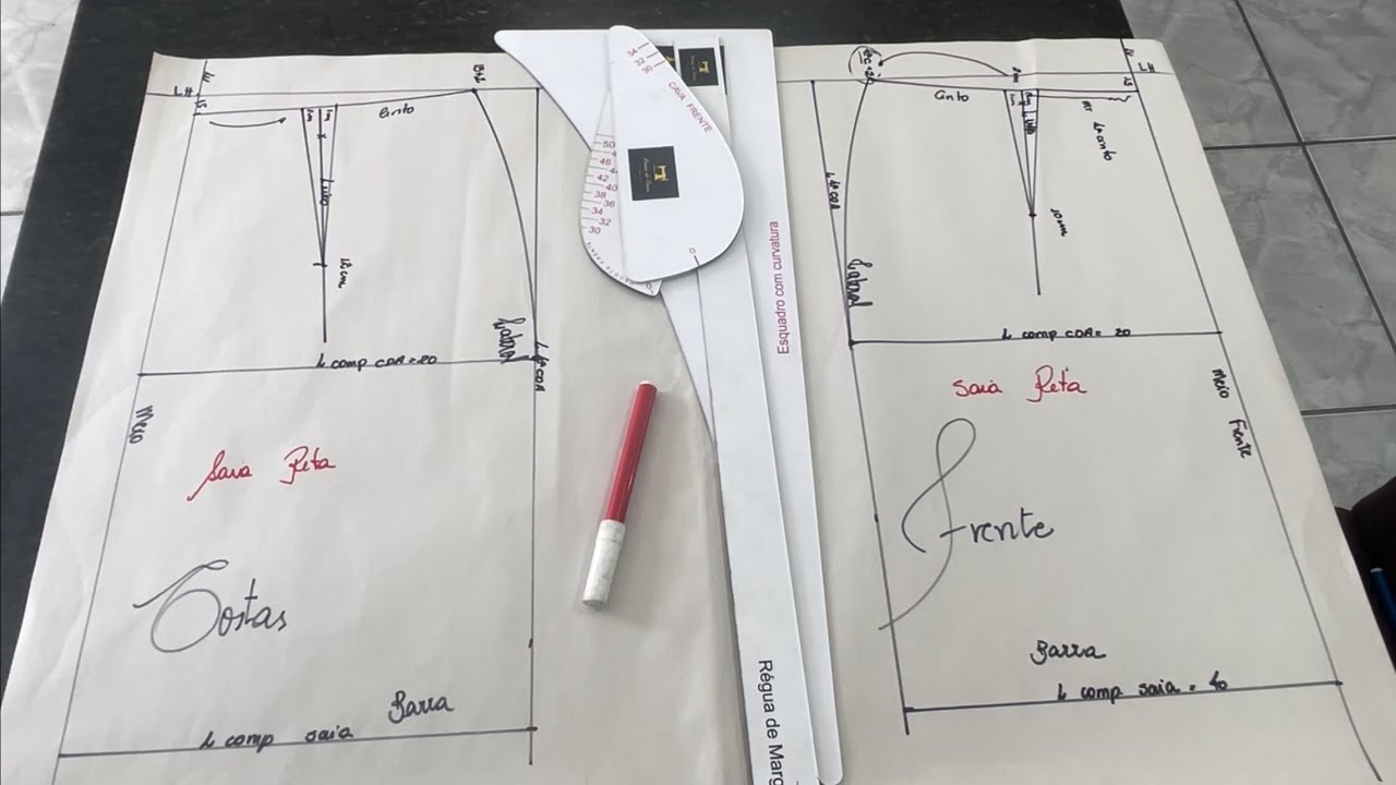 Modelagem Base de Saia Reta Sob Medida