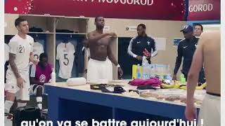 Paul Pogba with a rousing speech after Frances victory vs Uruguay