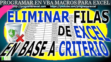 462 Como 🔥 Eliminar Filas en ❤️ Base a Criterio