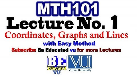 MTH101 Lecture 1 Coordinates, Graphs and Lines with easy method | Be Educated VU