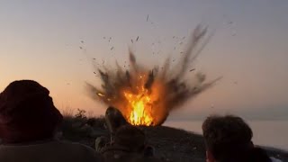 30lbs of tannerite with gas and driftwood
