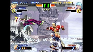 865: King of Fighters 2000 NEOGEO MVS \\ Jhun, Andy, Kim, Yashiro max lvl Arcade 1cc!