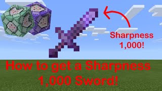 How to make a Sharpness 1,000 Sword in Minecraft Bedrock!