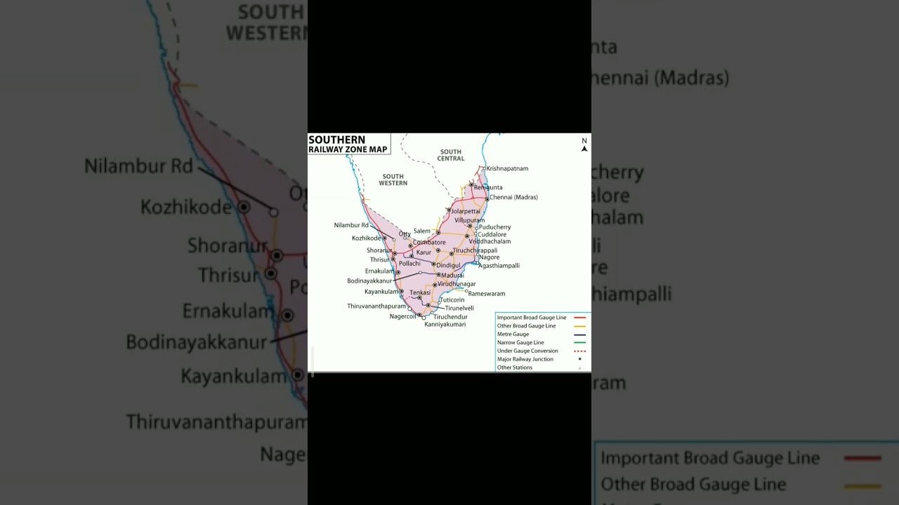 southern railway zone map