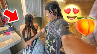 RANDOMLY HUGGING HER FROM BEHIND TO GET HER REACTION😍*GONE RIGHT*