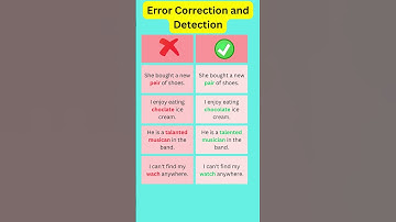 Error Correction and Detection | English Mistakes