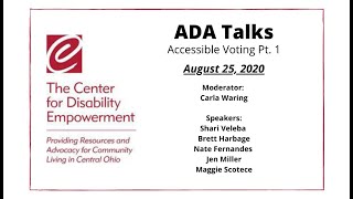 ADA Talks - Accessible Voting Part 1 The Center for Disability Empowerment