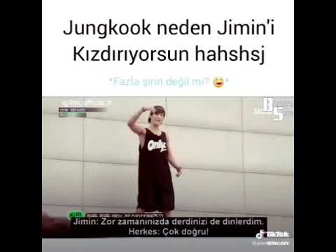 Kookie Jimin'in boyuyla dalga geçerse. Gülmek garanti 😂😂😂