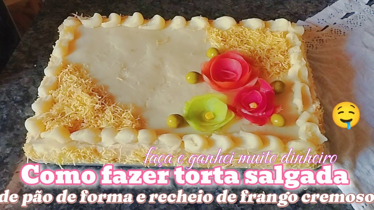 Como fazer a melhor*TORTA DE PÃO DE FORMA* com recheio de frango cremoso faça e venda 🥧💸