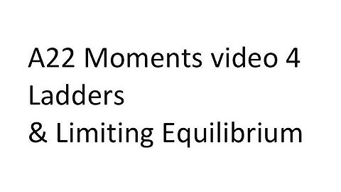 A22 A-level Maths: Moments video 4 : Ladders, Normal Reactions, Friction & Limiting Equilibrium