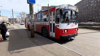 Поездка в троллейбусе номер 14 по городу Ижевск.