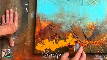 A Painters Perspective: Abstract Painting - BREAKING THE RULES / Art TUTORIAL collage & corrosion