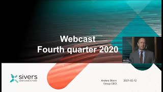 Sivers Semiconductors Q4 report presentation held February 12, 2021 at 10:00 CET.