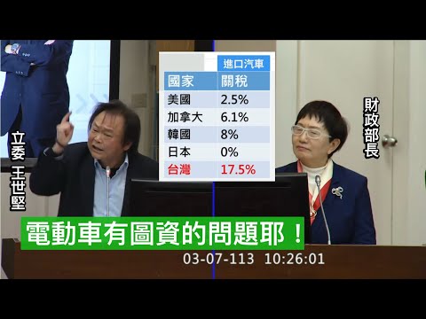 民進黨 王世堅 質詢 財政部長 #裕隆 20240307 財政委員會 【立法院演哪齣？】