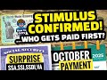 🎉GOOD NEWS💰October Social Security Checks✅ Payment Schedule Dates🚨SSA Deposit SSI,VA,SSDI +Stimulus!
