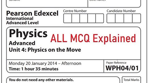 Edexcel Physics Unit 4 January 2014 IAL MCQ