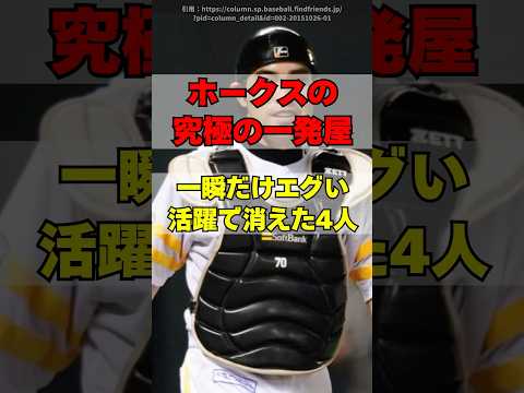 「鷹の一発屋」ソフトバンクのガチの一発屋４人