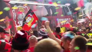 Bayer Leverkusen fans celebrate maiden Bundesliga title