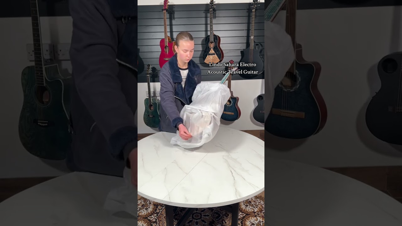 unbox the Lindo Sahara Electro Acoustic Travel Guitar with me ✈️