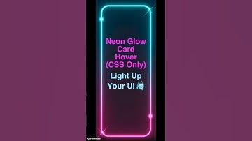 Neon Glow Card Hover (CSS Only) — Light Up Your UI 🔮 #mycodewave #coding #webdesign #codeshorts