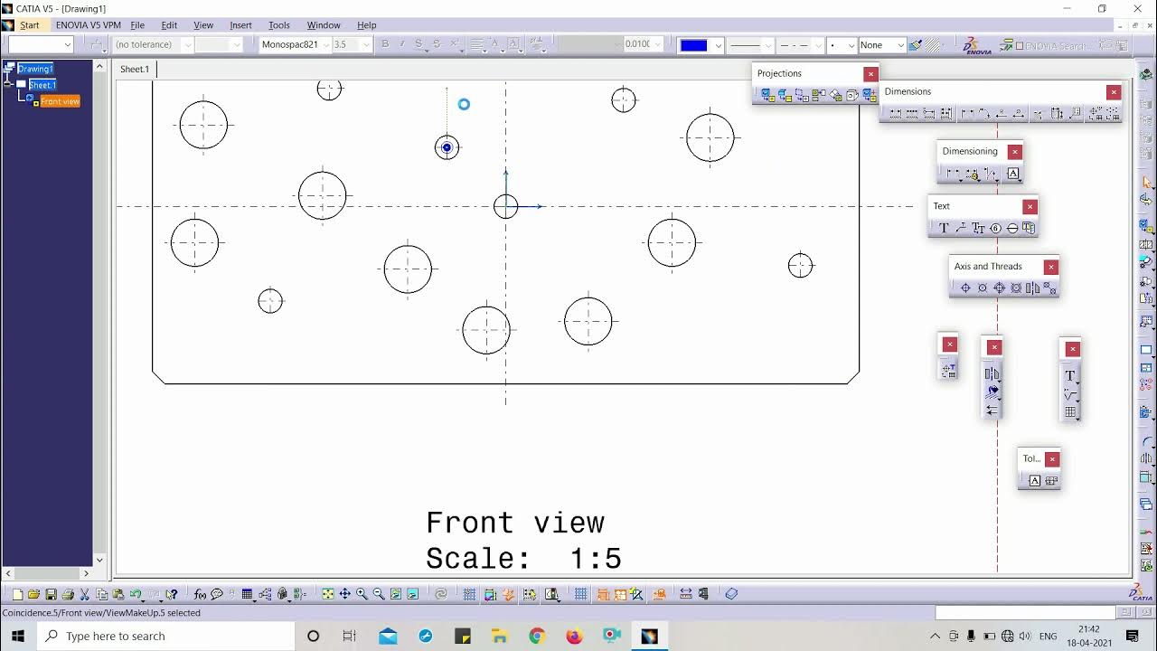 HOW TO PUT HOLE DIMENSION TABLE IN DRAFTING Catia V5 DRAFTING