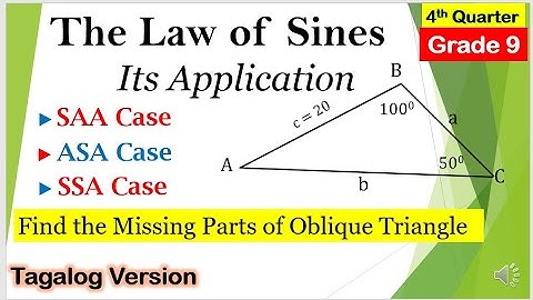 [Tagalog] Law of Sines or Sine Law and Its Application #Mathematics9 #Fourthquarter