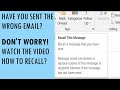 How to Recall or replace an email message that you sent | Outlook