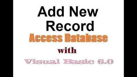 How to add new record from visual basic to access database- Lunar Computer College