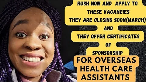RUSH NOW AND APPLY,THEY ARE TAKING HEALTHCARE ASSISTANT WITH SPONSORSHIP ,VACANCIES CLOSING SOON