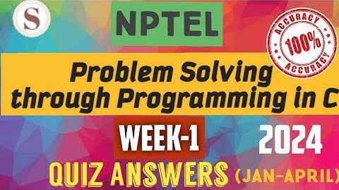 Problem solving through Programming In C || NPTEL week 1 answers 2024|| Jan-Apr|| #nptel #skumaredu