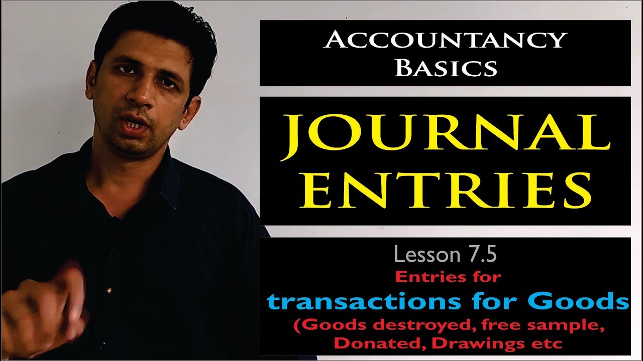 Journal entries for Loss of Goods, Charity, Free sample, Drawings