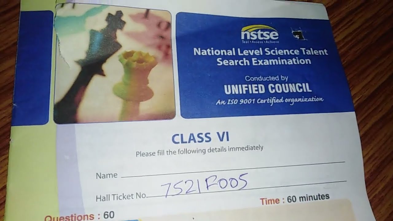 NSTSE class 6 previous year question paper 📄 with answers