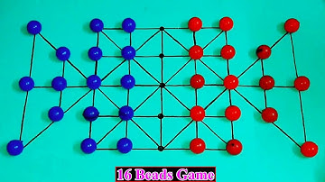 Bead 16 Gameplay - How to Play Sholo Guti Game: Village 2 Players Mind #Game-1