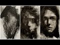 Charcoal drawing techniques  step by step portrait drawing