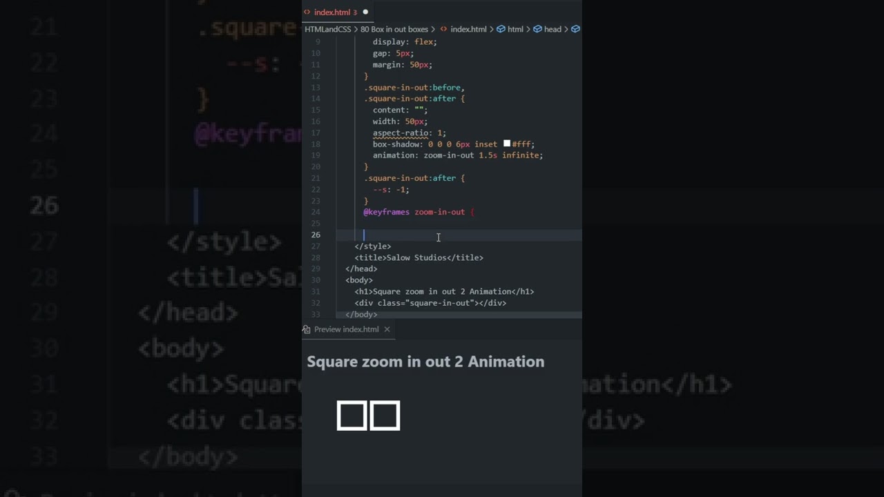 1 Box to 2 boxes Animation HTML and CSS tutorial for beginners 2022 #shorts #coding