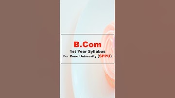 BCom 1st Year Syllabus For Pune University | BCom Syllabus For SPPU
